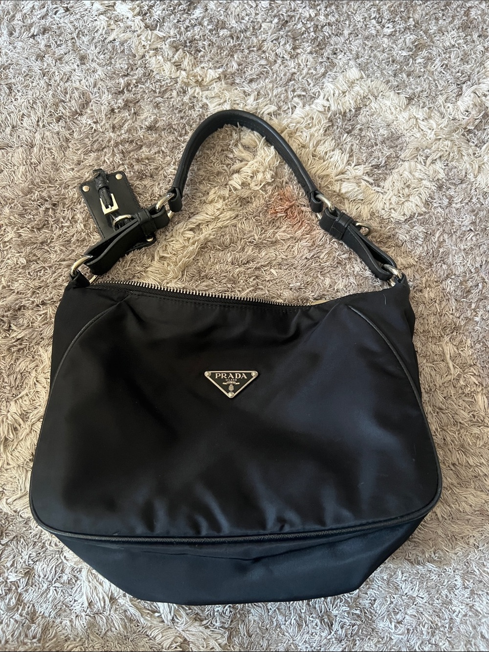 Prada Black Nylon Shoulder Hobo,no low ballers this is real one - Picture 2 of 8